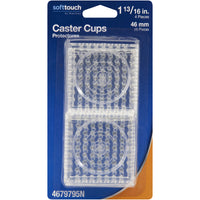 Softtouch Plastic Caster Cup Clear Square 1-13/16 in. W X 1-13/16 in. L 4 pk