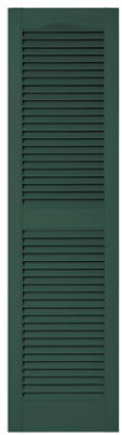 15 x 55-In. Forest Green Louvered Shutters, Pair