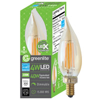 Greenlite C10 E12 (Candelabra) LED Flame Bulb Warm White 40 Watt Equivalence 1 pk