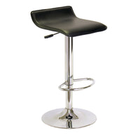 Winsome Spectrum Matte Black Faux Leather Swivel Modern Adjustable Barstool