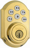 Kwikset SmartKey Polished Brass Metal Electronic Deadbolt