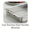 13.5 in Prima Stainless Steel Roasting Pan - Includes Basting Grill