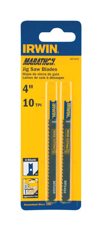 Irwin  Marathon  4 in. Carbon Steel  U-Shank  Jig Saw Blade  10 TPI 2 pk