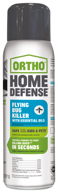 Ortho 0202212 14 Oz Home Defense Flying Bug Killer With Essential Oils Aerosol Spray