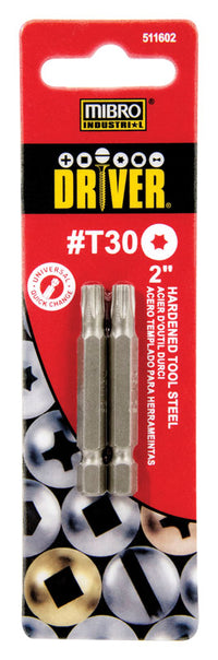 MIBRO Torx T30 X 2 in. L Screwdriver Bit S2 Tool Steel 2 pc