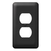 Amerelle Black Stamped Steel Duplex Outlet Wall Plate 1 pk