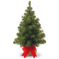 Artificial Pre-Lit Christmas Tree, Noble Fir, 15 Warm White LED Lights, 16-In. x 2-Ft