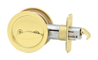 Kwikset  Polished Brass  Metal  Indoor  Round Bed/Bath Pocket Door Lock