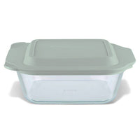 Baking Dish, Glass With Sage Lid, 8x8-In.