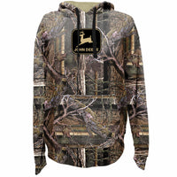 Camo Pullover Hoodie with  John Deere Logo, Large