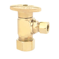 Keeney Polished Brass Quarter Turn Shut-Off Valve 1/2 FIP x 3/8 Compression Dia. in.