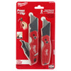 Milwaukee  Fastback  6-1/2 in. Press and Flip  Utility Knife Set  Red  2 pk