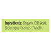 Spicely Organics - Organic Dill Seed - Case of 6 - 0.35 oz.