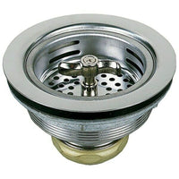 PlumbCraft 3-1/2 in. D Chrome Stainless Steel Basket Strainer Assembly Silver