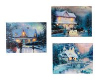 Gerson Lighted Winter Scene Wall Art Multicolored Canvas 1 pk (Pack of 6)