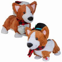 Animated Plush Christmas Darling Dancing Corgi, Santa & Snowman Style (Pack of 6)