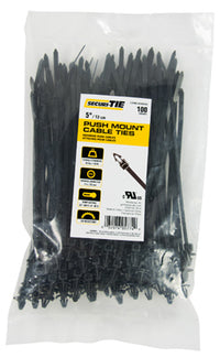 Push Mount Cable Tie, Black, 5-In., 100-Pk. (Pack of 5)