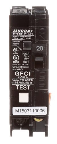 Murray MP120GFAP 20A 1P Self-Test GFCI & Circuit Breaker