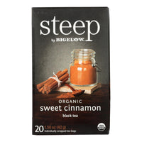 Steep By Bigelow Organic Black Tea - Sweet Cinnamon - Case of 6 - 20 BAGS