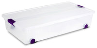 Clear View Latch Underbed Storage Box, Wheeled, 60-Qts. (Pack of 4)