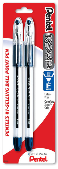 Pentel Bk90bp2c Rsvp Blue Ballpoint Point (Pack of 6)