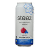 Steaz Lightly Sweetened Green Tea - Blueberry Pomegranate - Case of 12 - 16 Fl oz.