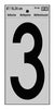 Hy-Ko 6 in. Reflective Black Vinyl Number 3 Self-Adhesive 1 pc. (Pack of 10)