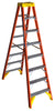 Werner 8 ft. H Fiberglass Twin Step Ladder Type IA 300 lb. capacity