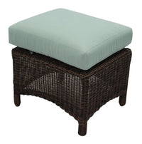 Bermuda Ottoman, All-Weather Wicker, Steel Frame