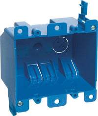 Carlon 25 cu in Rectangle PVC 2 gang Outlet Box Blue