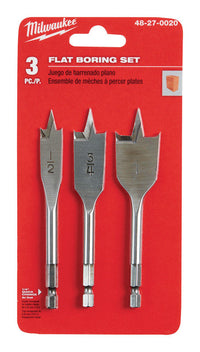 Milwaukee  4.5 in. L Flat Boring  Auger Bit Set  Carbon Steel  3 pc.