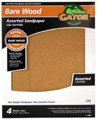 Garnet Sandpaper Assortment, 9 x 11-In., 4-Pk.