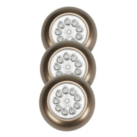 Fulcrum  LIGHT IT  Bronze  Battery Powered  LED  Puck Light  3 pk