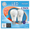 GE A19 E26 (Medium) LED Bulb Daylight 40 W 2 pk