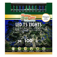 Christmas LED Light Set, T5, Commercial Grade, Wintergreen, Blue & Green, 100-Ct., 34-Ft.