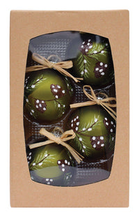 Celebrations  Pinecone  Christmas Ornaments  Green  Glass  4 pk (Pack of 4)