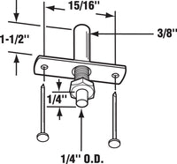 Prime-Line  Silver  Steel  Bi-Fold Closet Door Pivot  1 pk