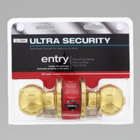 Ultra Security Polished Brass Entry Knobs KW1 1-3/4 in.