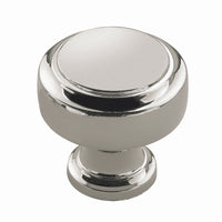 Amerock  Highland Ridge Collection  Round  Cabinet Knob  1-3/16 in. Dia. 1-1/4 in. Polished Nickel  1 pk