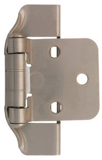 Cabinet Overlay Hinge, Semi-Wrap, Satin Nickel, 1/2-In.