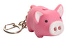 KeyGear Plastic Pink/White Pig Key Chain w/LED Light