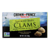 Crown Prince Clams - Smoked Baby Clams In Olive Oil - Case of 12 - 3 oz.