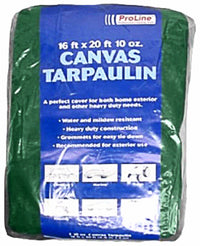 Canvas Tarp, Hunter Green, 10 x 12-Ft., 10-oz.