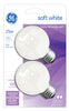 GE Reveal 25 watts G16.5 Globe Incandescent Bulb E26 (Medium) Soft White 2 pk (Pack of 6)