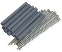 Gutter Spike & 4-In. Black Plastic Ferrule, Mill Finish Galvanized Steel, 7-In., 10-Pk.