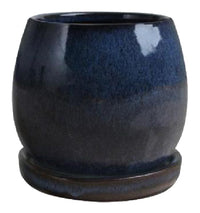 Artisan Planter, Drip Blue Ceramic, 8-In. (Pack of 2)