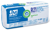 Kraft Faced Batt Insulation, R21, 23 x 93-In.