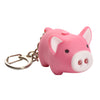 KeyGear Plastic Pink/White Pig Key Chain w/LED Light