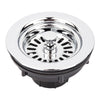 LDR 3-1/2 in. D Chrome Plastic Sink Strainer Black/Silver