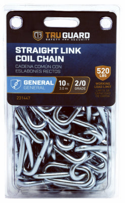 The Mibro Group Coil Chain Straight Link Zinc 2/0 x 98 ft. 519182